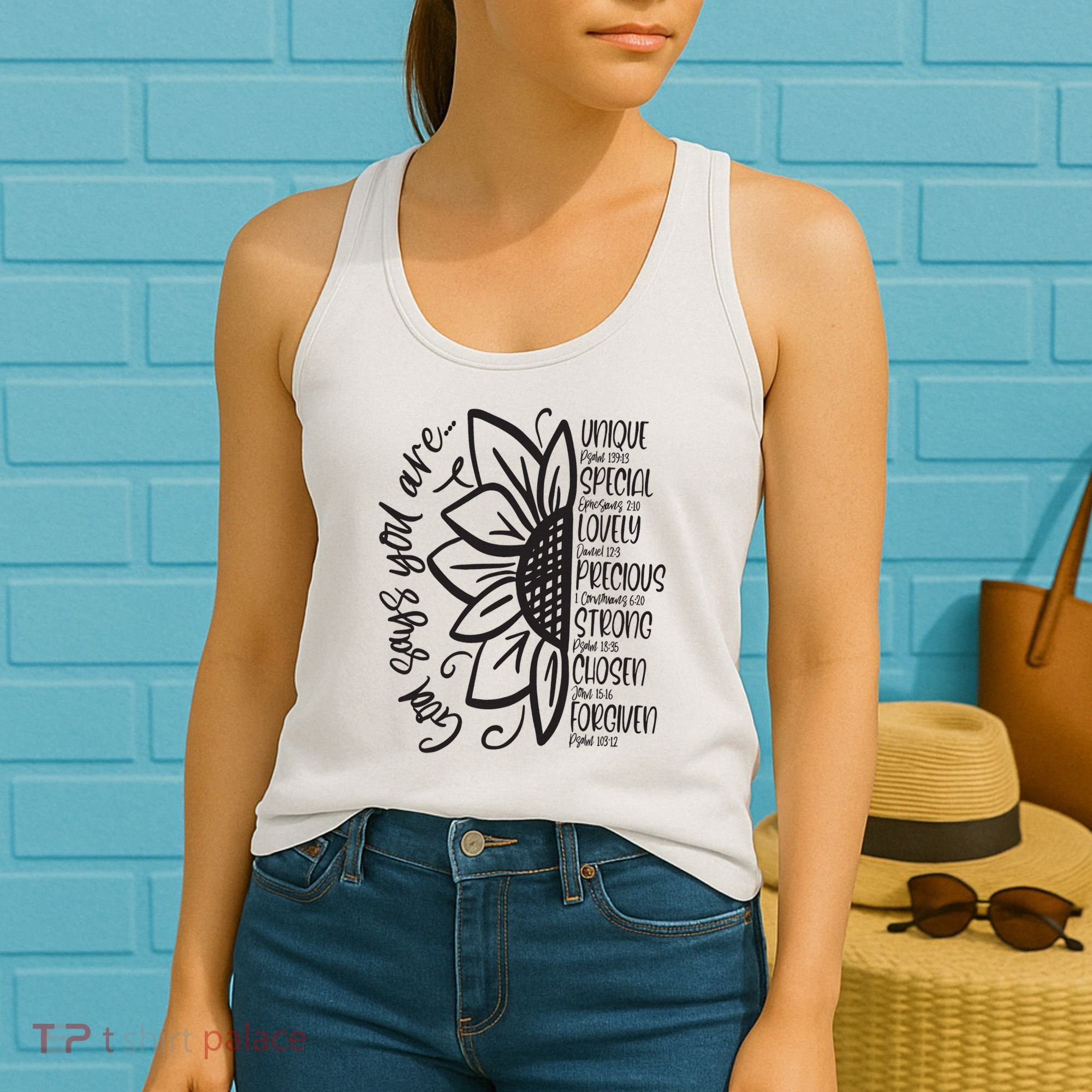 God Says You Are Sunflower Leopard Christian Believers God Women's Tank Top
