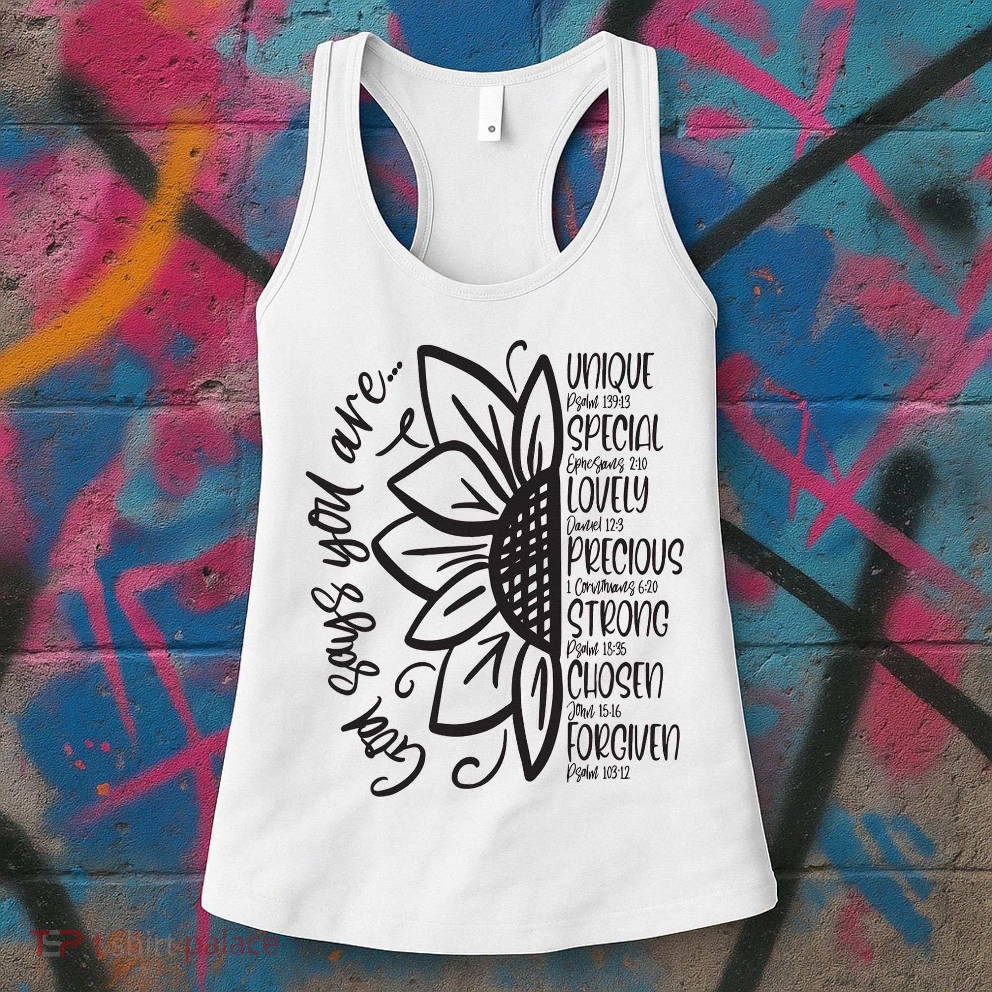 God Says You Are Sunflower Leopard Christian Believers God Women's Tank Top