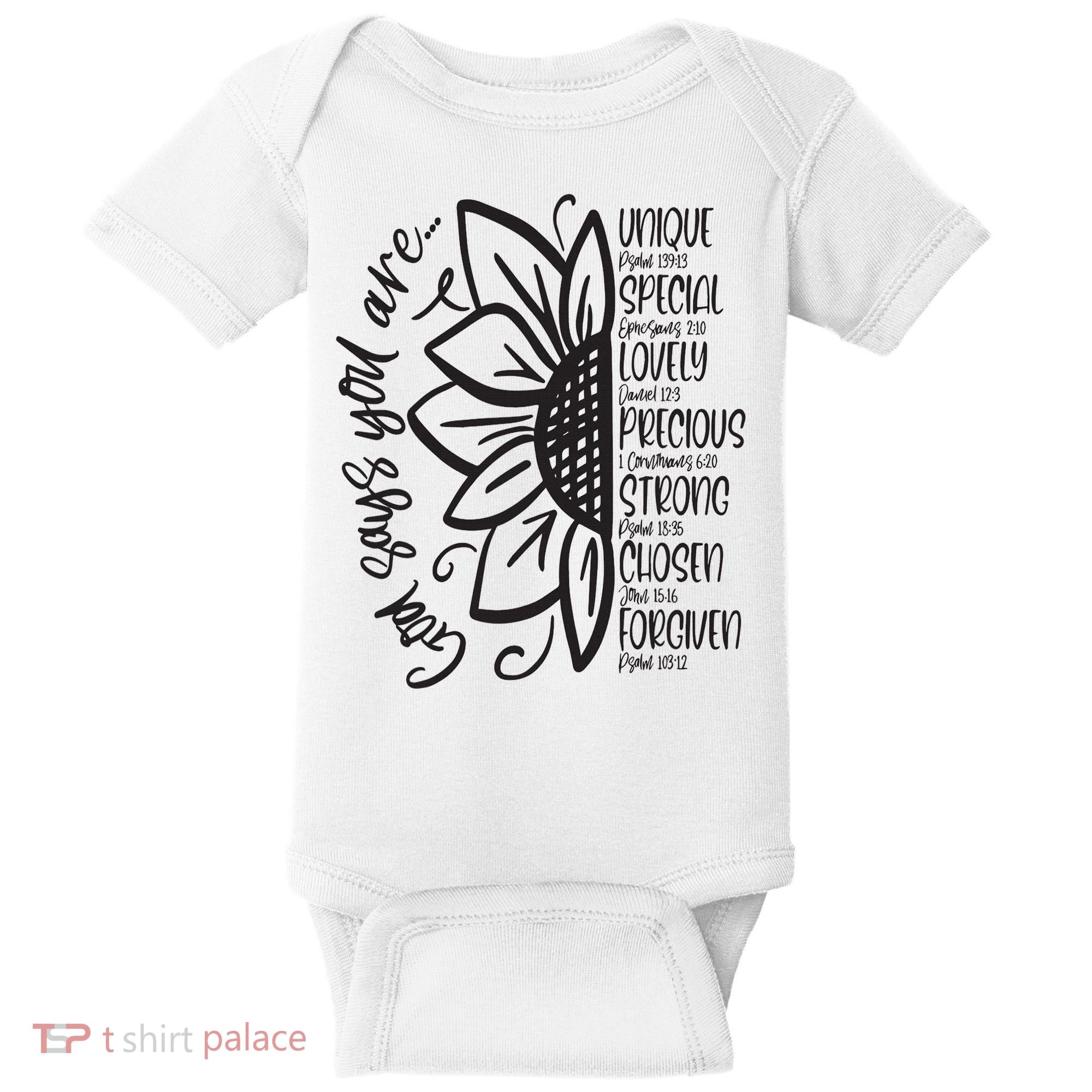God Says You Are Sunflower Leopard Christian Believers God Baby Bodysuit
