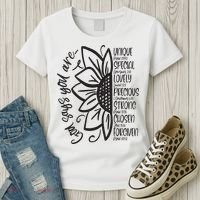 God Says You Are Sunflower Leopard Christian Believers God Women's T-Shirt thumb 3