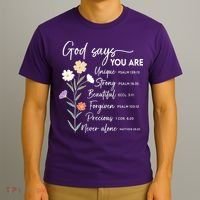 God Says You Are Christian Faith Inspirational  T-Shirt thumb 3
