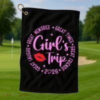 Girl Trip 2026 Great Memories Great Times Golf Towel thumb 1
