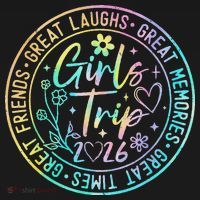 Girls Trip 2026 Great Laughs Memories Times Friends USA-Made Doggie Bandana thumb 2