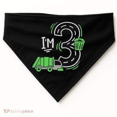 Garbage Truck 3rd Birthday USA-Made Doggie Bandana