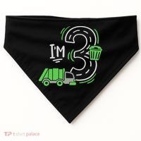 Garbage Truck 3rd Birthday USA-Made Doggie Bandana thumb 0
