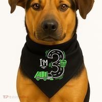 Garbage Truck 3rd Birthday USA-Made Doggie Bandana thumb 1