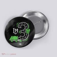 Garbage Truck 3rd Birthday Button thumb 0
