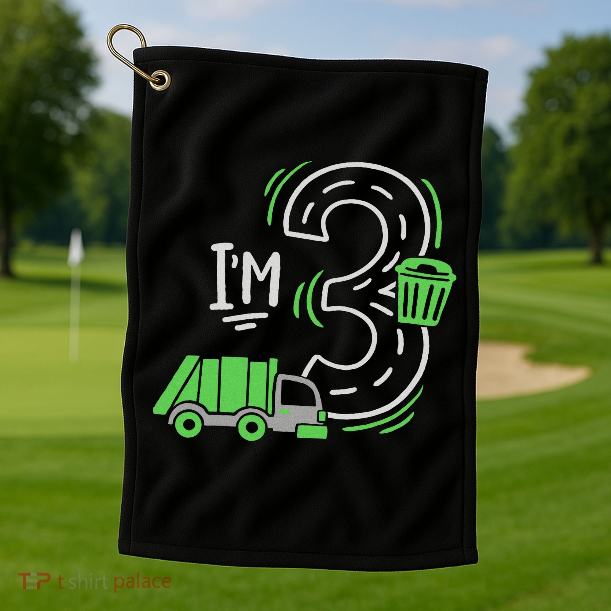 Garbage Truck 3rd Birthday Golf Towel