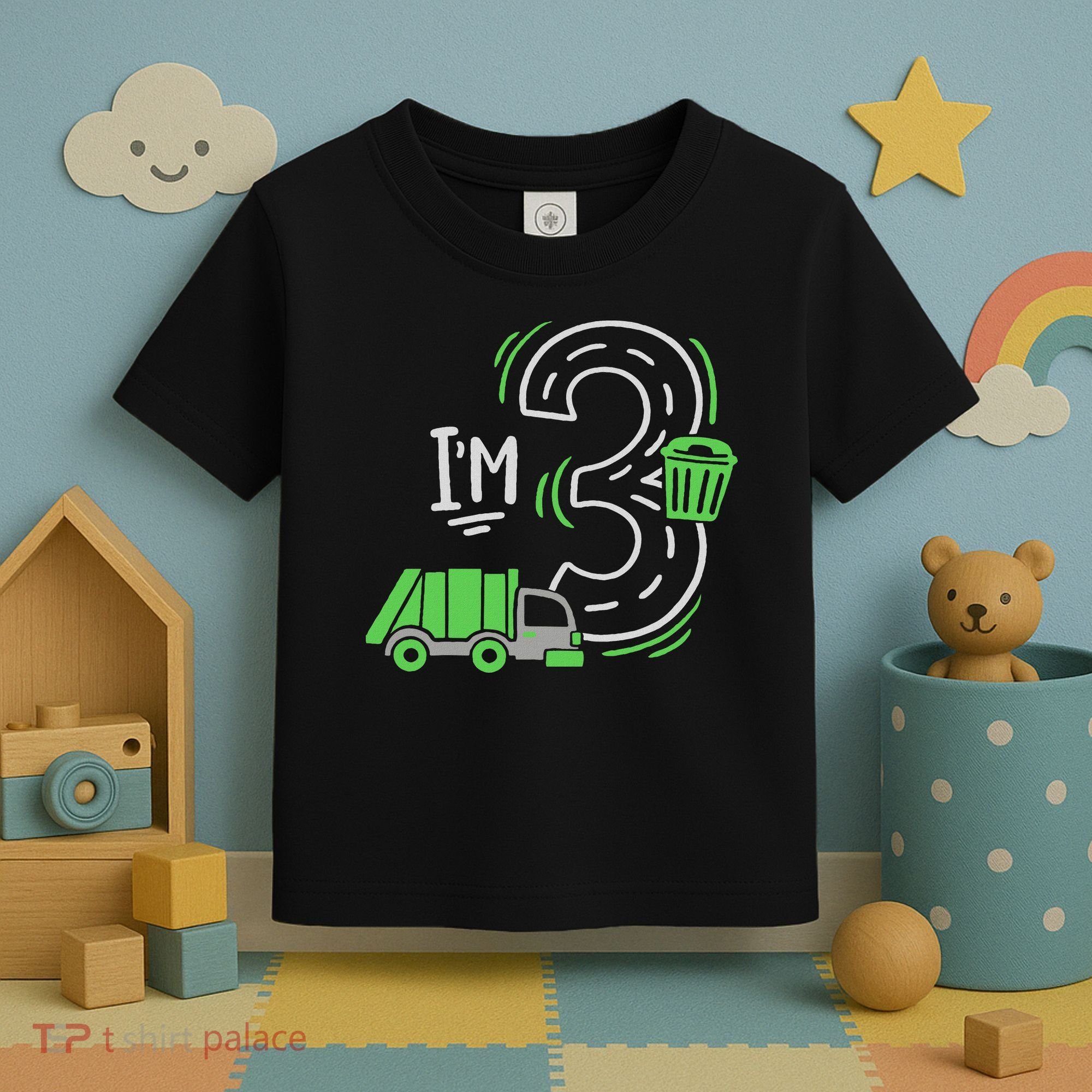 Garbage Truck 3rd Birthday Toddler T-Shirt