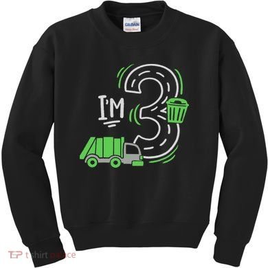 Garbage Truck 3rd Birthday Kids Sweatshirt