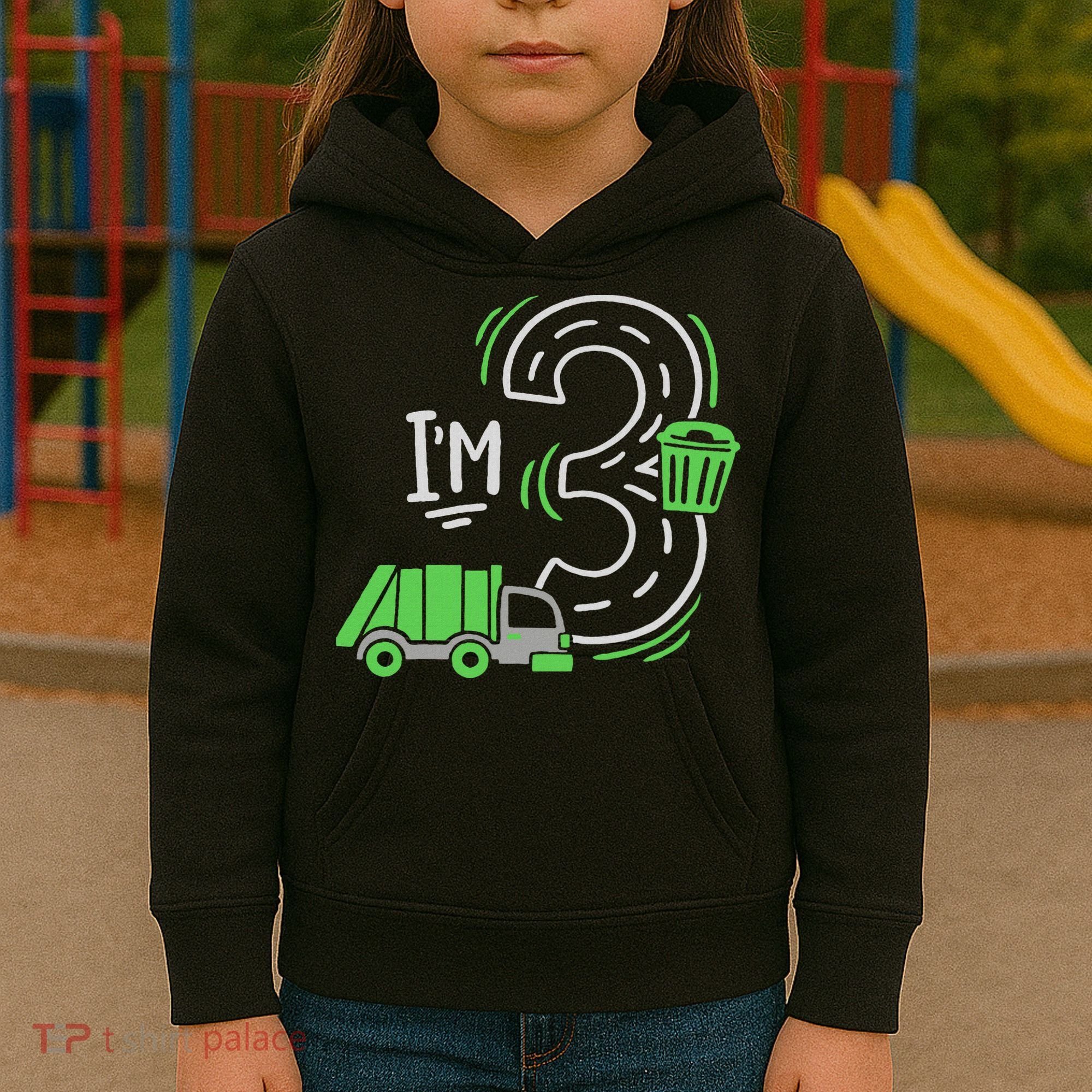Garbage Truck 3rd Birthday Kids Hoodie