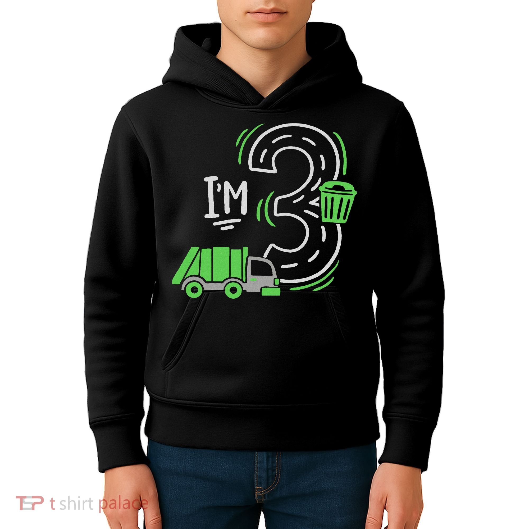 Garbage Truck 3rd Birthday Kids Hoodie