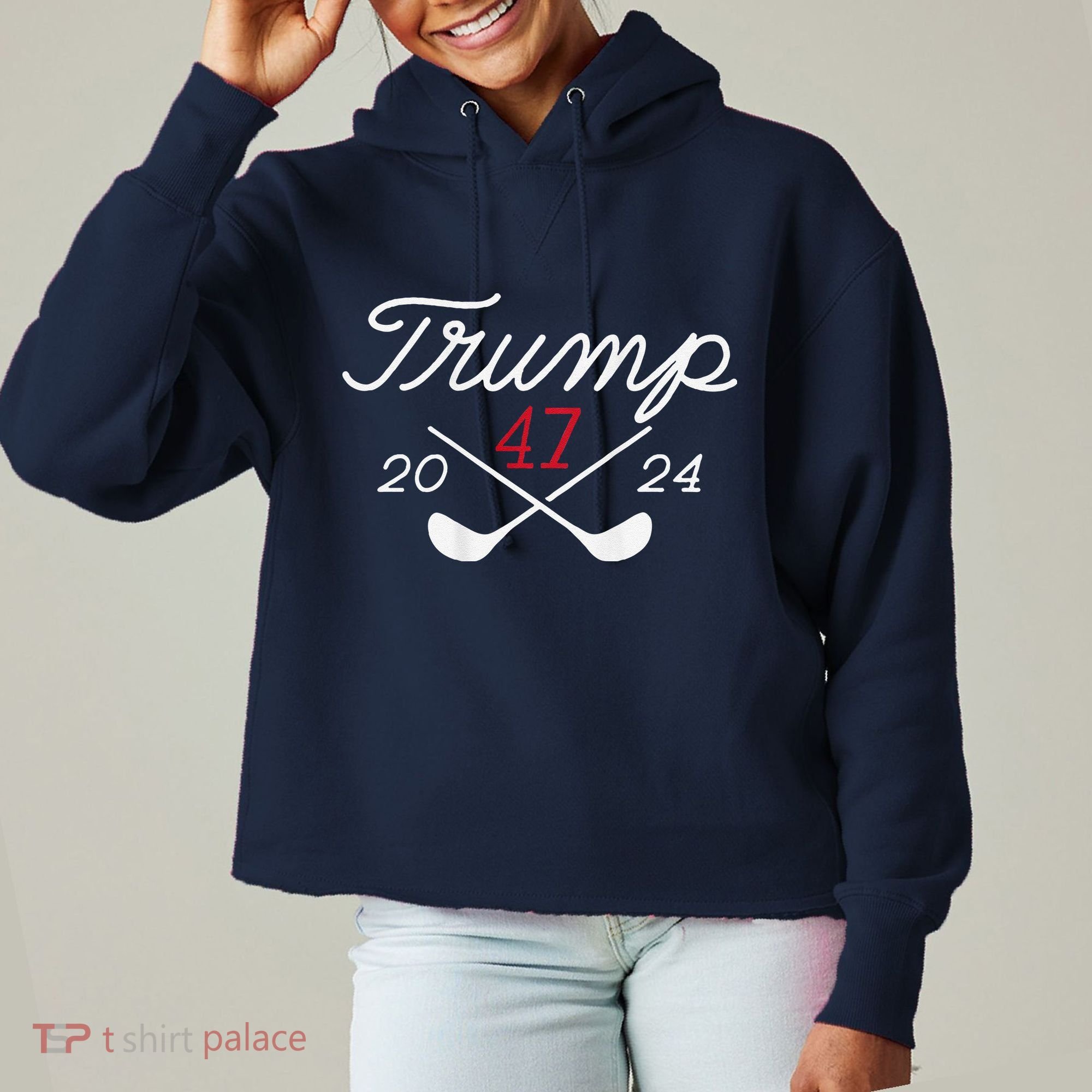 Golf Trump 47 2024 Ladies Heavyweight Boxy Pullover Hoodie