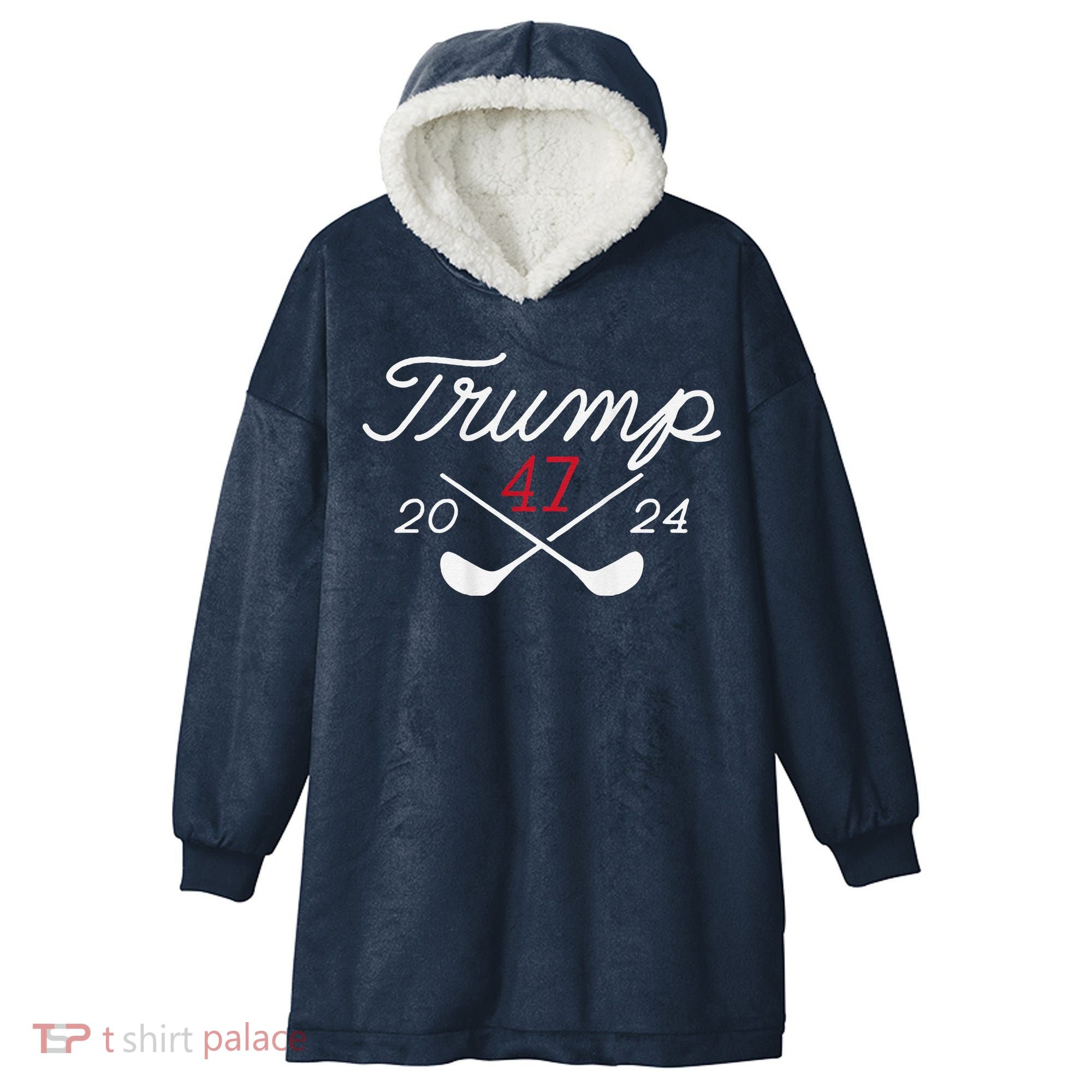 Golf Trump 47 2024 Hooded Wearable Blanket