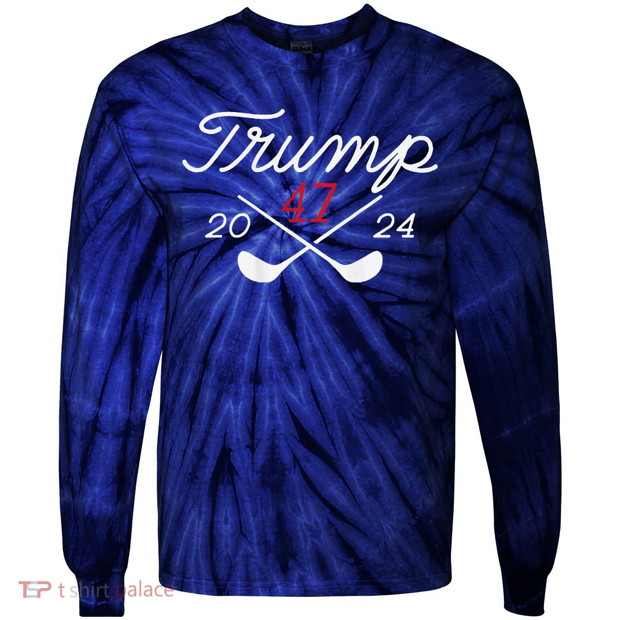 Golf Trump 47 2024 Tie-Dye Long Sleeve Shirt