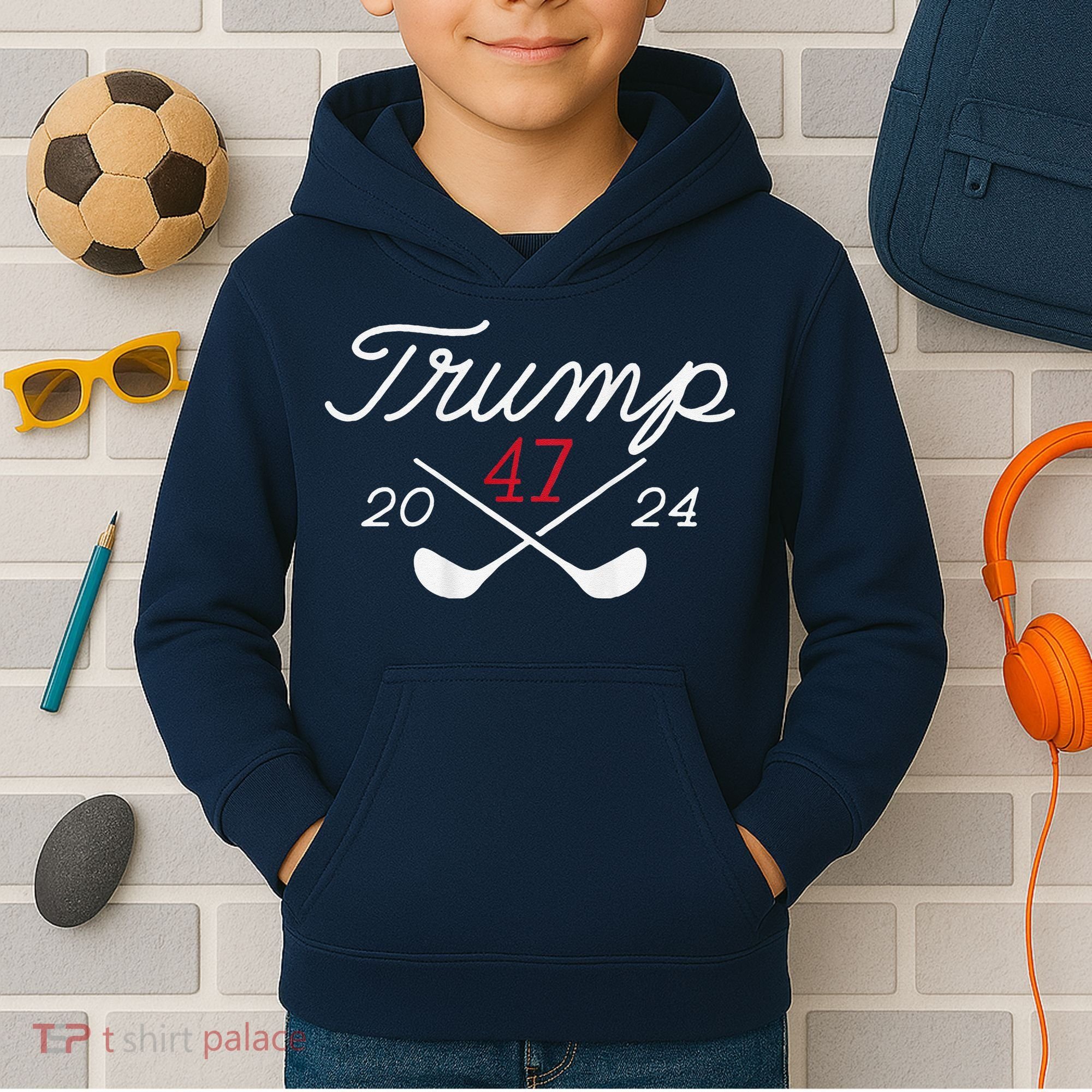 Golf Trump 47 2024 Kids Hoodie