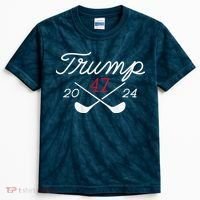 Golf Trump 47 2024 Kids Tie-Dye T-Shirt thumb 0