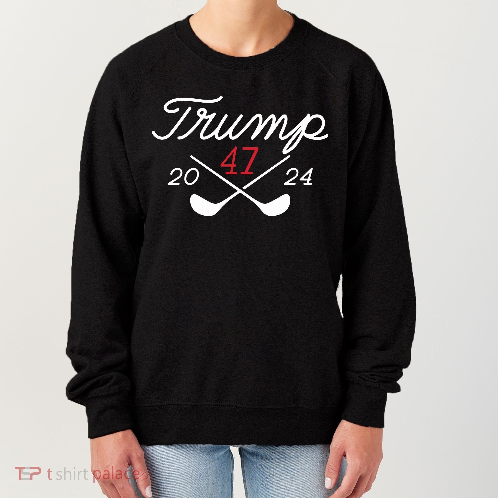 Golf Trump 47 2024 On Back Women's Sweatshirt