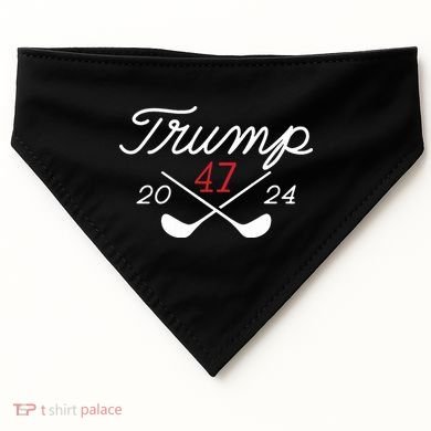 Golf Trump 47 2024 On Back USA-Made Doggie Bandana