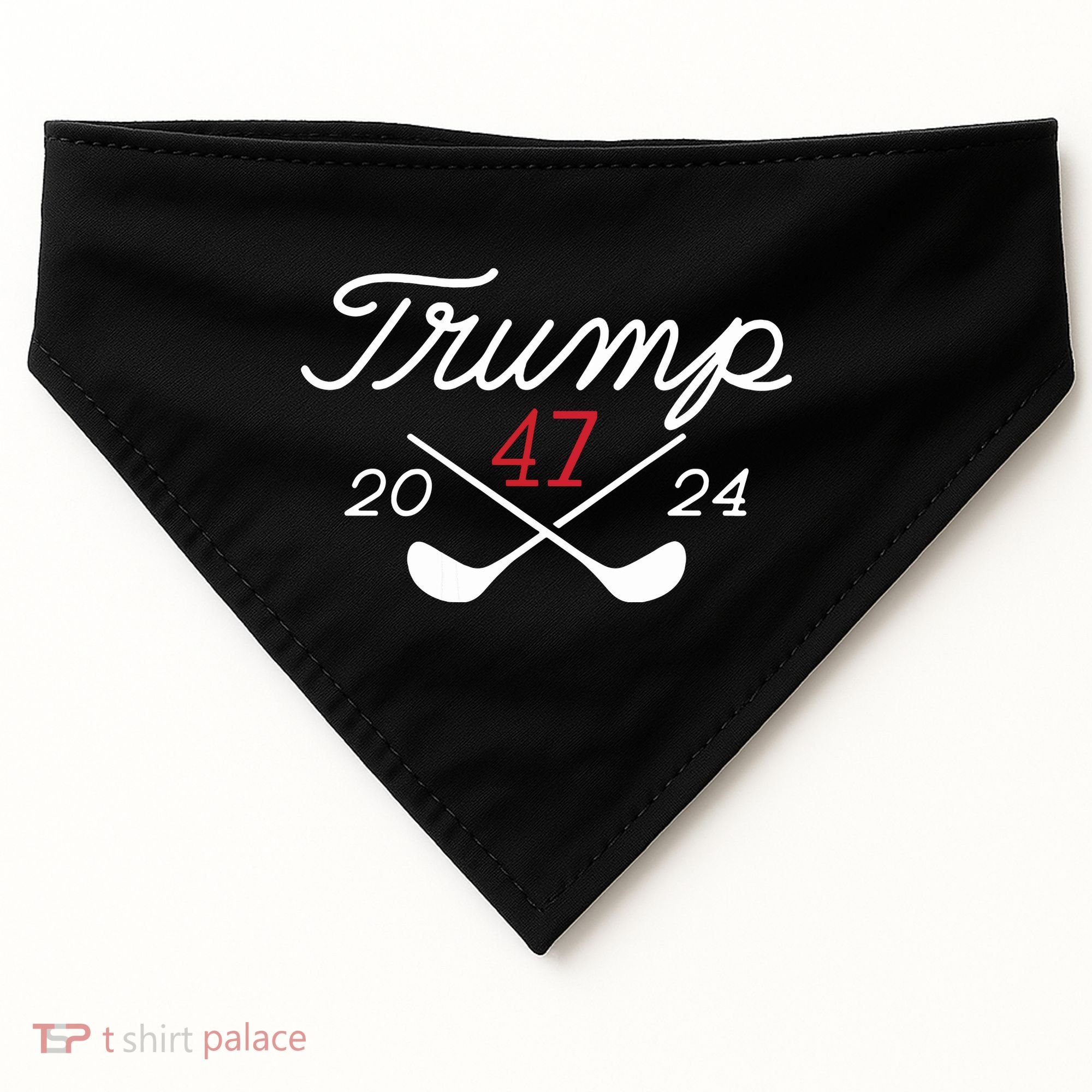 Golf Trump 47 2024 On Back USA-Made Doggie Bandana