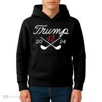 Golf Trump 47 2024 On Back Kids Hoodie thumb 4