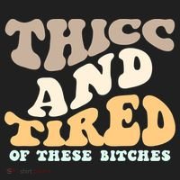 Groovy Thicc And Tired Of These Bitches Retro Wavy Hat thumb 2