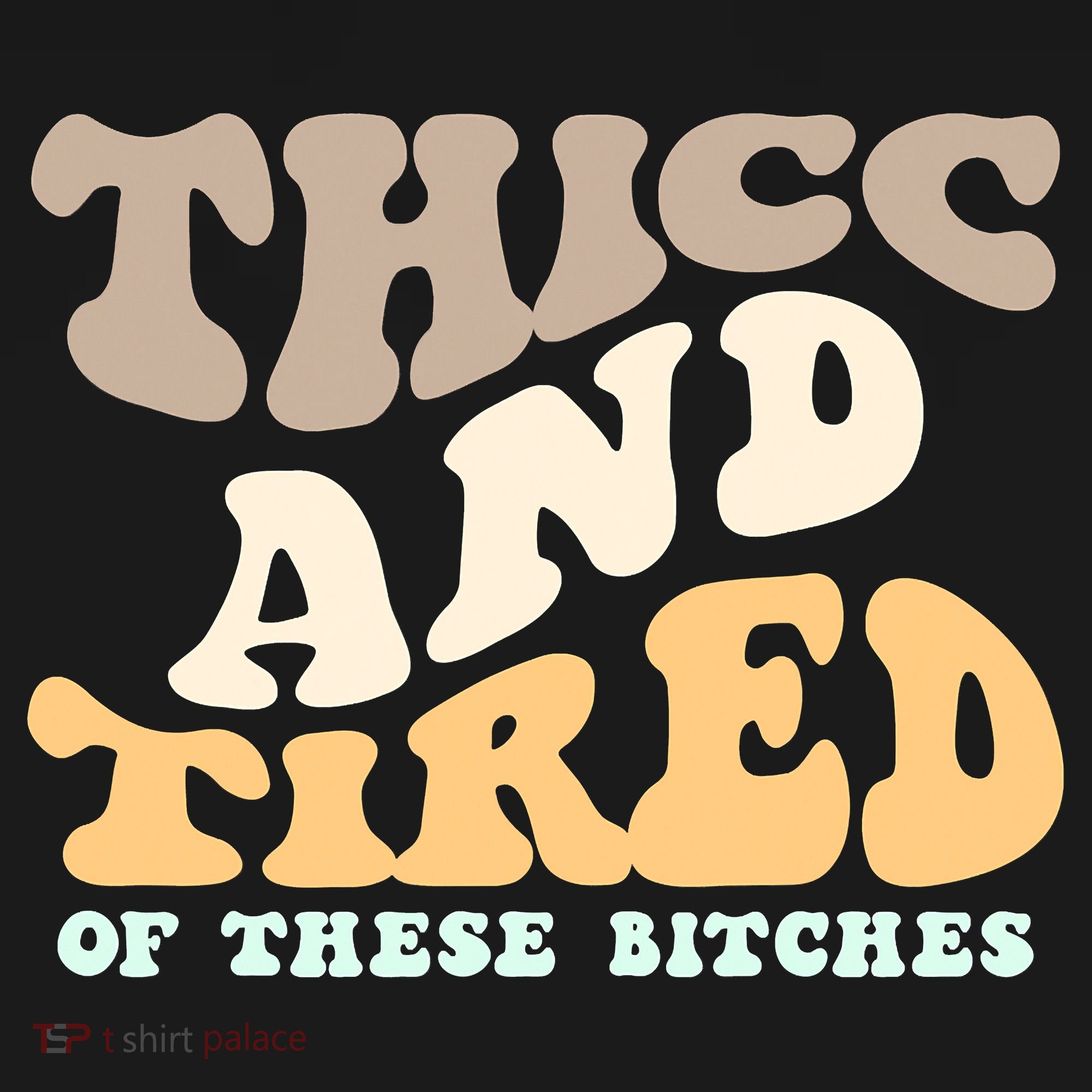 Groovy Thicc And Tired Of These Bitches Retro Wavy Kids Sweatshirt