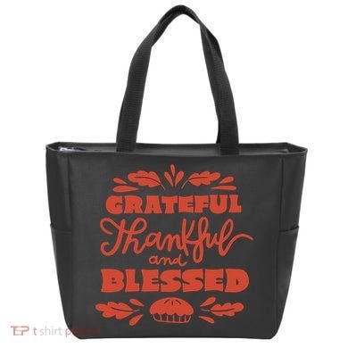Grateful Thankful And Blessed Thanksgiving Tote Bag