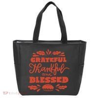 Grateful Thankful And Blessed Thanksgiving Tote Bag thumb 0