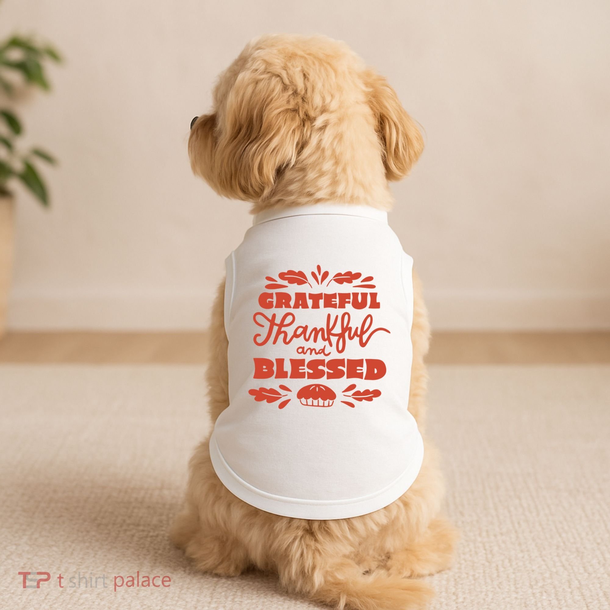 Grateful Thankful And Blessed Thanksgiving Doggie Tank