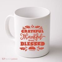 Grateful Thankful And Blessed Thanksgiving Coffee Mug thumb 0