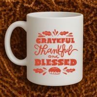 Grateful Thankful And Blessed Thanksgiving Coffee Mug thumb 2