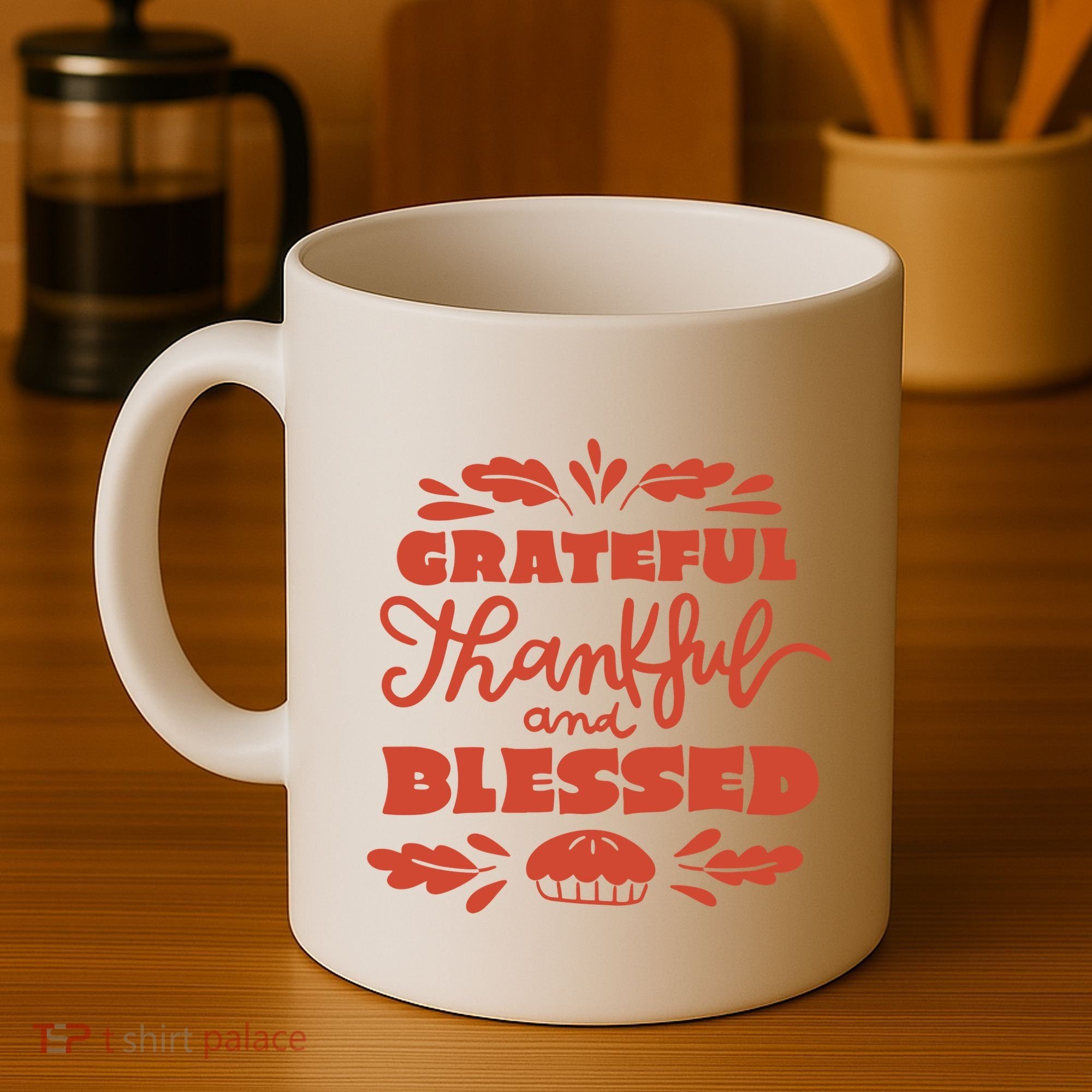 Grateful Thankful And Blessed Thanksgiving Coffee Mug