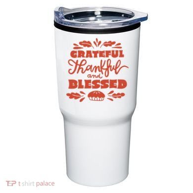 Grateful Thankful And Blessed Thanksgiving Tumbler