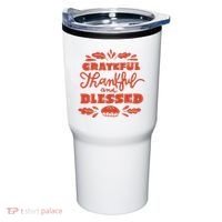Grateful Thankful And Blessed Thanksgiving Tumbler thumb 0