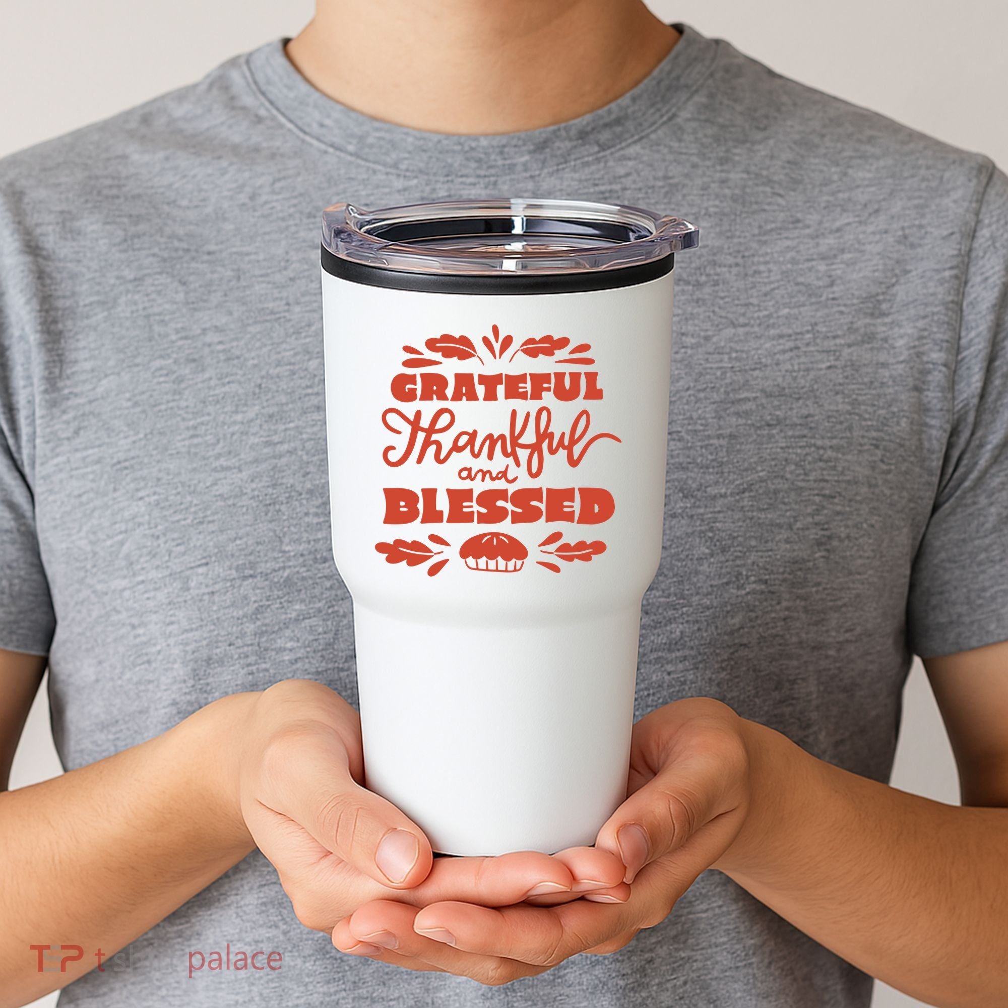 Grateful Thankful And Blessed Thanksgiving Tumbler