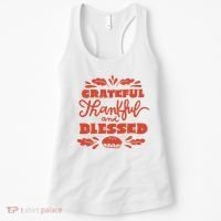 Grateful Thankful And Blessed Thanksgiving Women's Tank Top thumb 0
