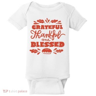 Grateful Thankful And Blessed Thanksgiving Baby Bodysuit