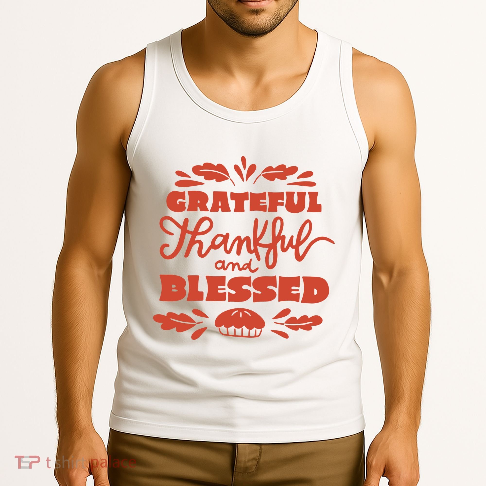 Grateful Thankful And Blessed Thanksgiving Tank Top