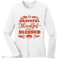 Grateful Thankful And Blessed Thanksgiving Women's Long Sleeve Shirt thumb 0