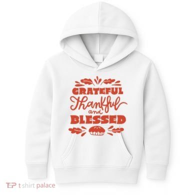 Grateful Thankful And Blessed Thanksgiving Kids Hoodie
