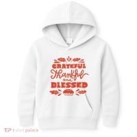 Grateful Thankful And Blessed Thanksgiving Kids Hoodie thumb 0