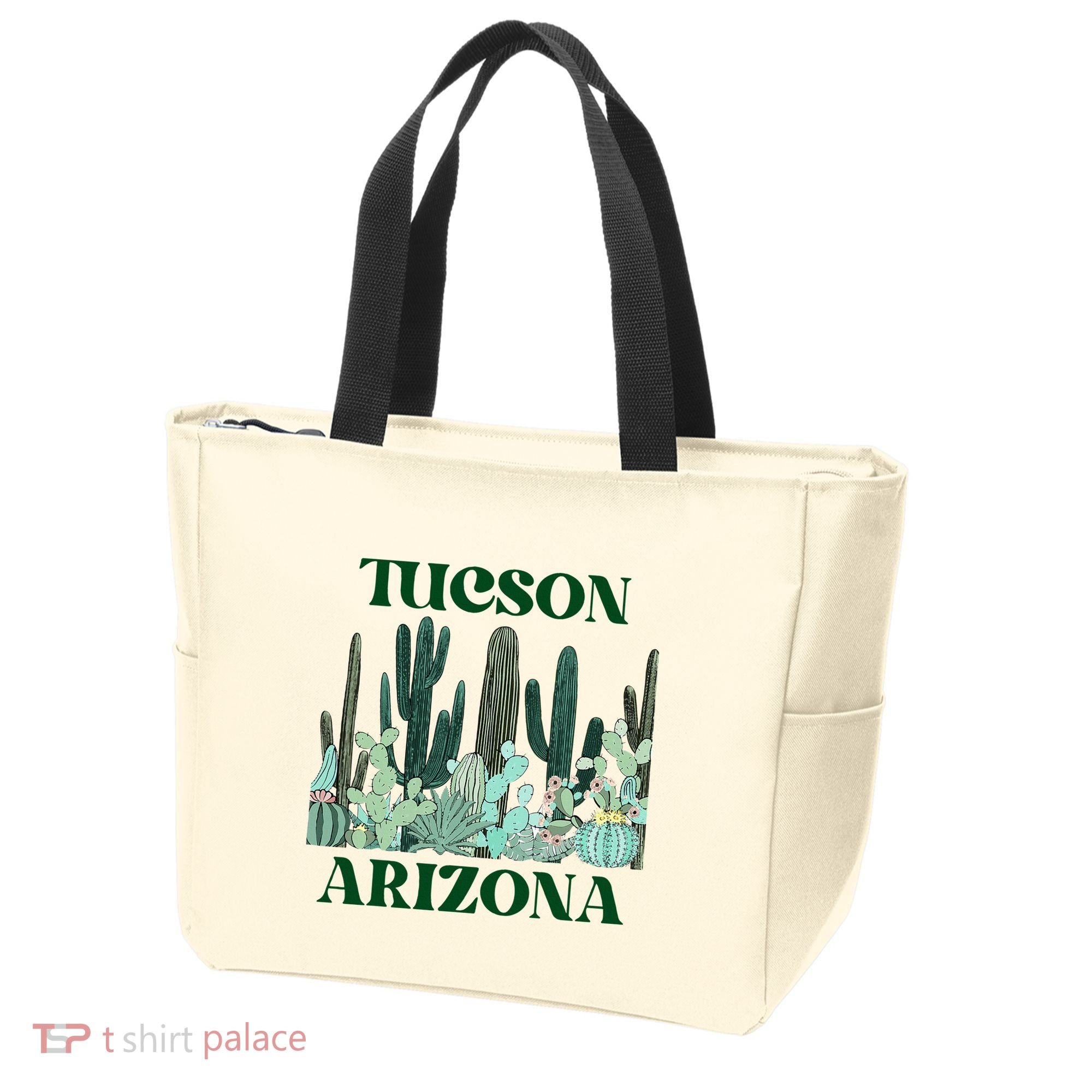 Green Tucson Arizona Cactus Tote Bag