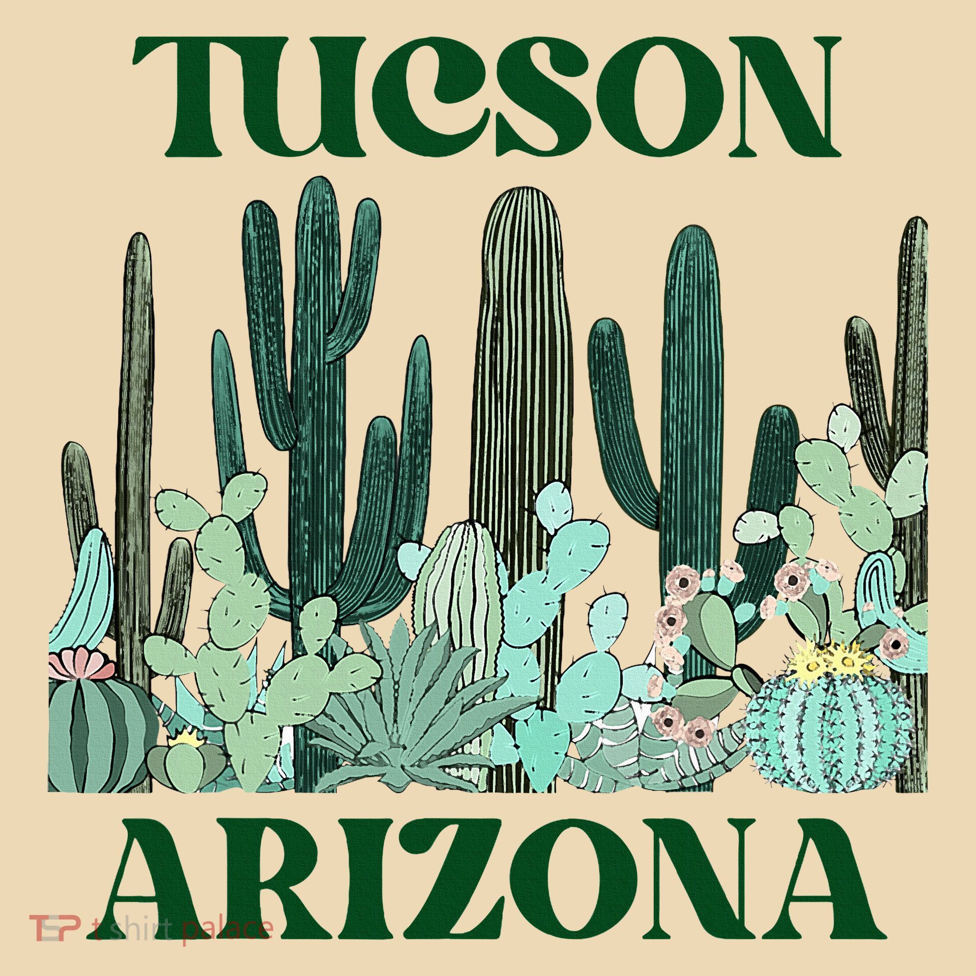 Green Tucson Arizona Cactus Tote Bag