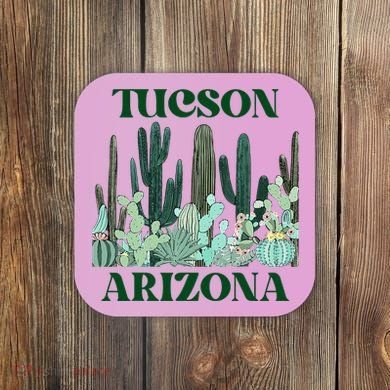 Green Tucson Arizona Cactus Coaster