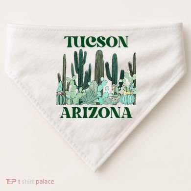 Green Tucson Arizona Cactus USA-Made Doggie Bandana