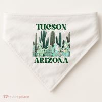 Green Tucson Arizona Cactus USA-Made Doggie Bandana thumb 0