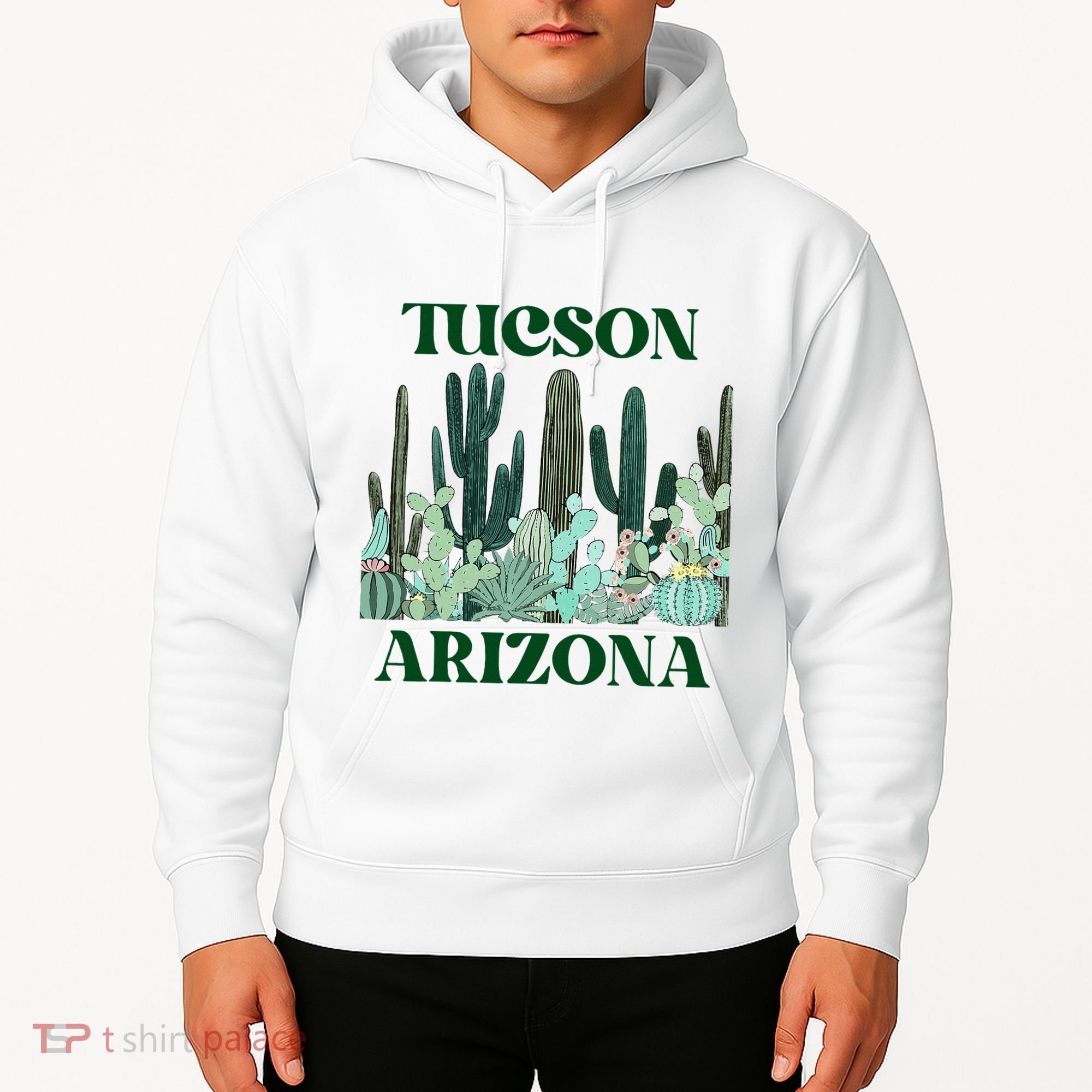 Green Tucson Arizona Cactus Hoodie