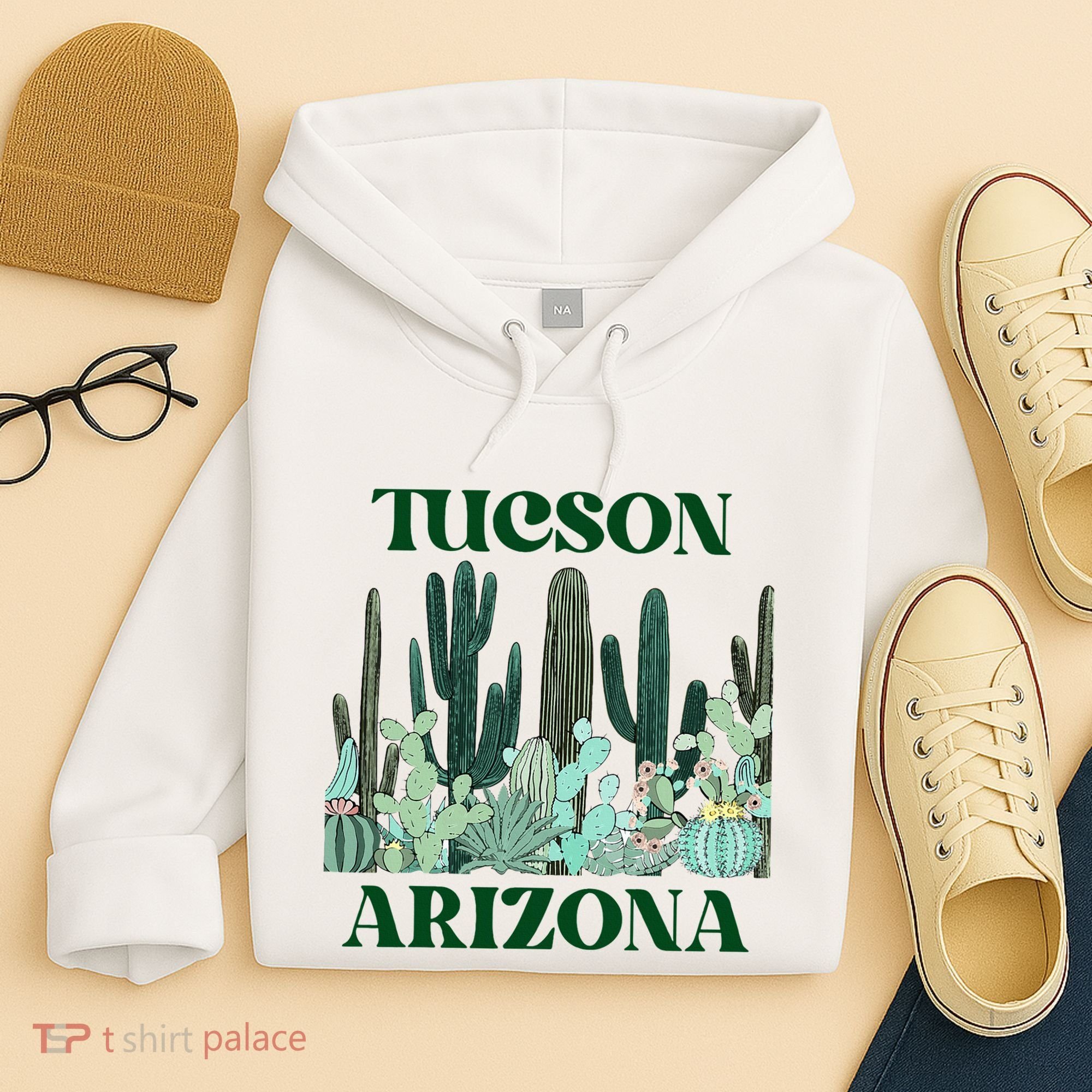 Green Tucson Arizona Cactus Hoodie