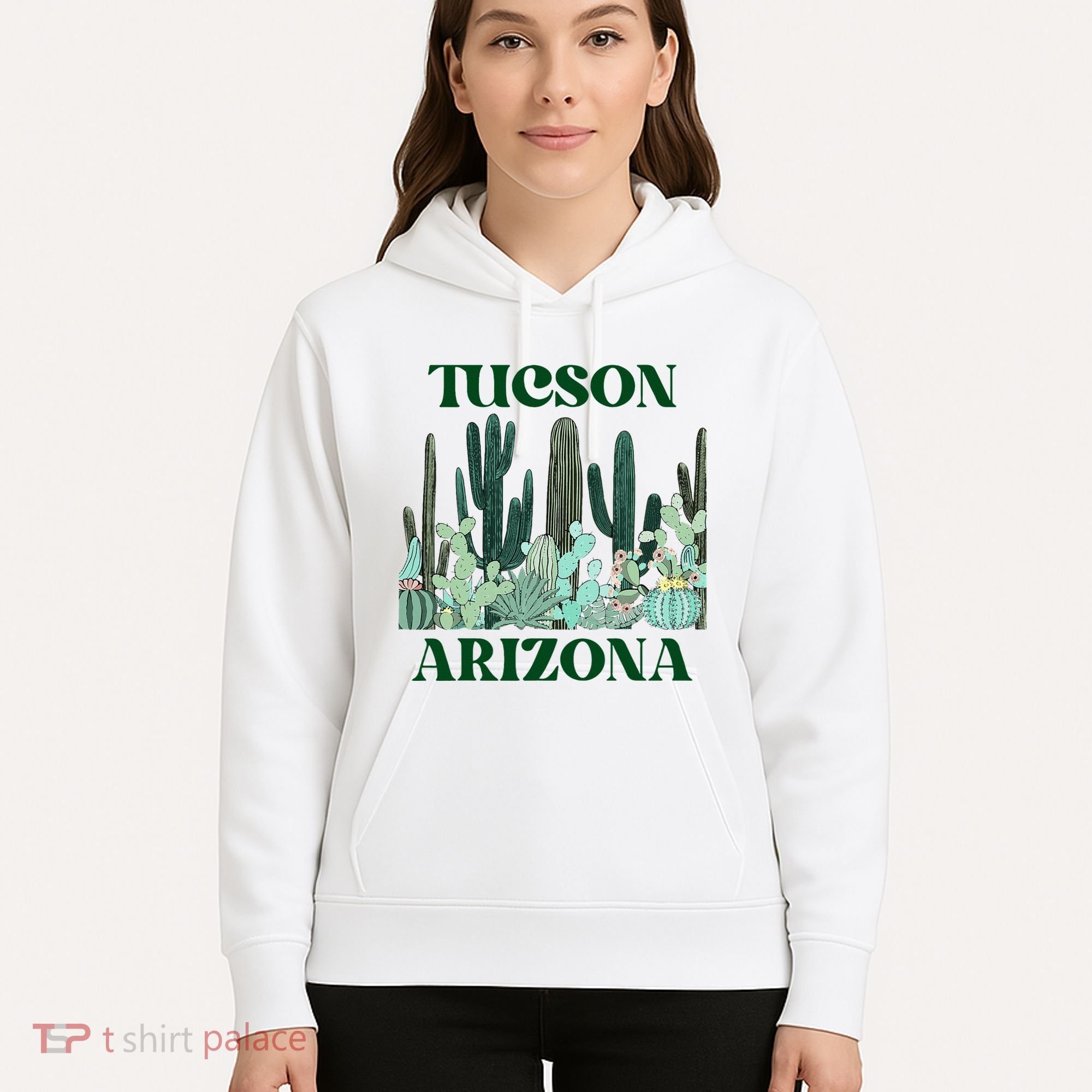 Green Tucson Arizona Cactus Hoodie